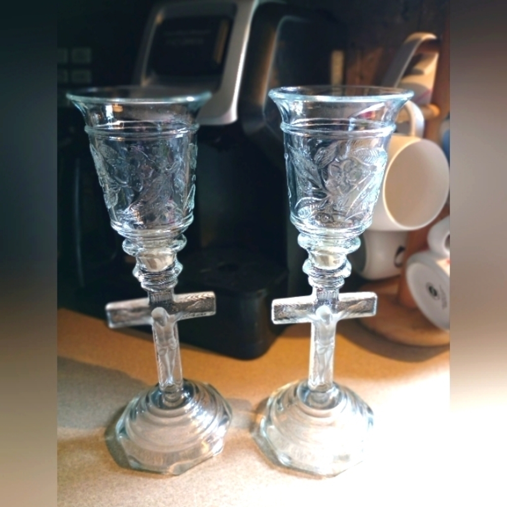 Pair Of Beautiful Vintage Homco Jesus Candleholders